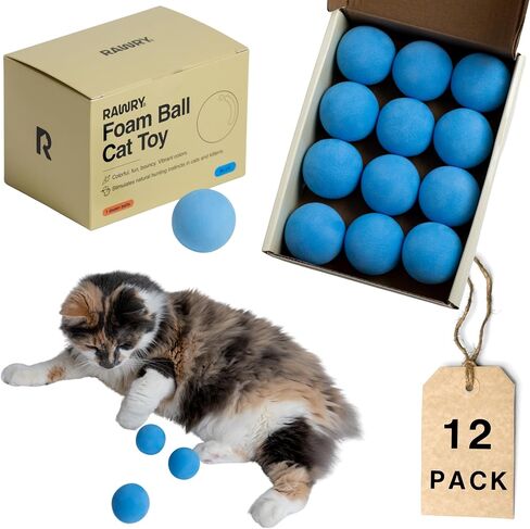 Rawry Foam Ball Cat Toy for Indoor Cats & Kittens,12 Pack, Orange in Kuwait