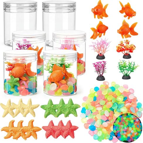AmazingSpark 12 Set Ocean Terrarium Kit with Plastic Fish Bowl in Kuwait