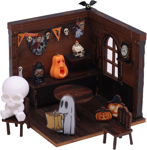 Halloween Miniature Diorama Kit, 3D Wooden Haunted Room DIY in Kuwait