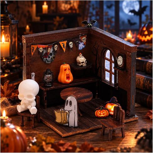 Halloween Miniature Diorama Kit, 3D Wooden Haunted Room DIY in Kuwait