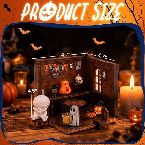 Halloween Miniature Diorama Kit, 3D Wooden Haunted Room DIY in Kuwait