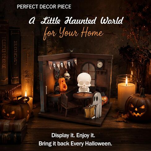 Halloween Miniature Diorama Kit, 3D Wooden Haunted Room DIY in Kuwait
