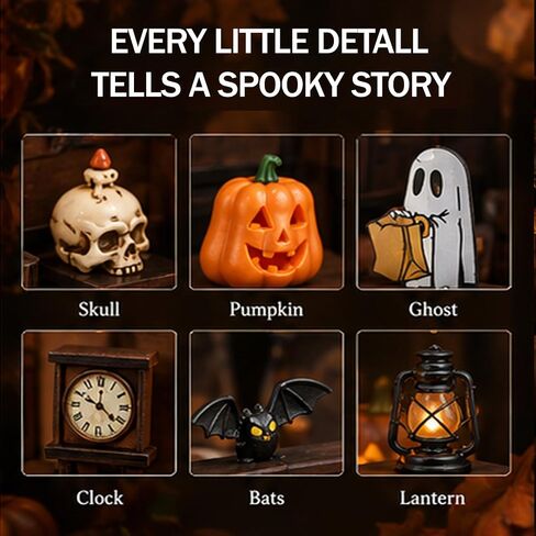 Halloween Miniature Diorama Kit, 3D Wooden Haunted Room DIY in Kuwait