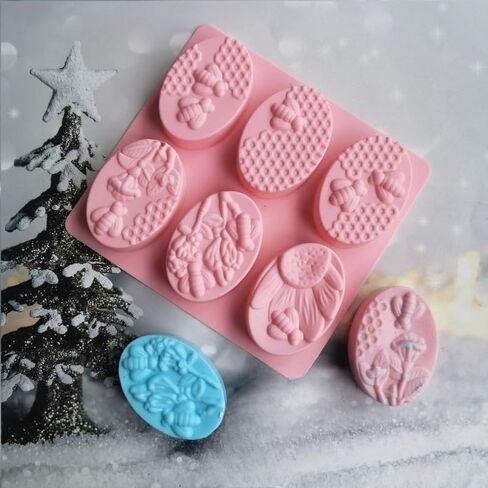 Honeycomb Silicone Molds 6 Cavity Bee Soap Mold Handmade for DIY Soap Making Wax Melts Beeswax Cake Chocolate Bakeware Supplies (Pink) in Kuwait