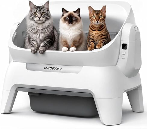 Meowant Automatic Litter Box, Extra Large Space, Safety Infrared Sensors in Kuwait