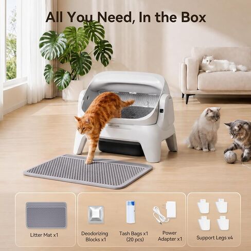 Meowant Automatic Litter Box, Extra Large Space, Safety Infrared Sensors in Kuwait