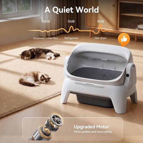 Meowant Automatic Litter Box, Extra Large Space, Safety Infrared Sensors in Kuwait