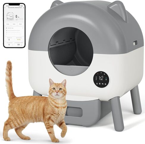 Greesum Fully Enclosed Self-Cleaning Cat Litter Box, 76L Large Capacity in Kuwait