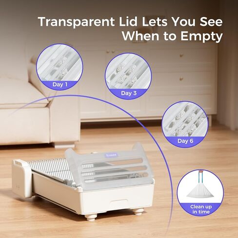 Open-Top Self Cleaning Litter Box, 2026 Upgraded Extra Large Automatic Cat Litter Box for Multiple Cats, Safety Sensors/App Control/Odor Control/Easy Clean - Includes 5 lbs Premium Cat Litter in Kuwait