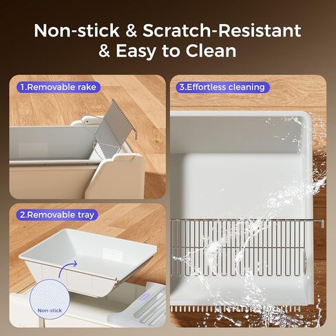 Open-Top Self Cleaning Litter Box, 2026 Upgraded Extra Large Automatic Cat Litter Box for Multiple Cats, Safety Sensors/App Control/Odor Control/Easy Clean - Includes 5 lbs Premium Cat Litter in Kuwait