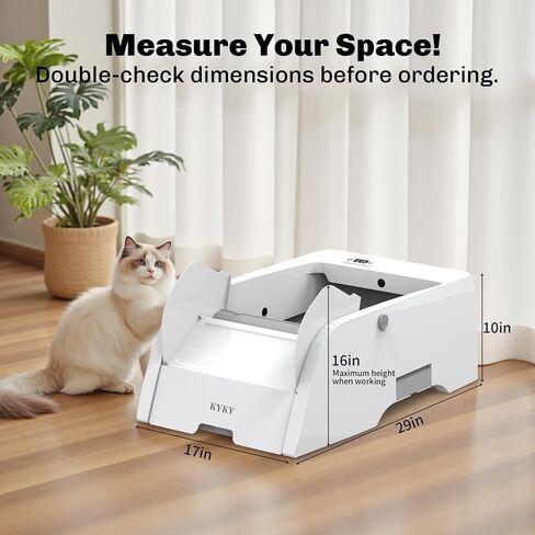 Self Cleaning Litter Box, Upgraded Automatic Cat Litter Box Self Cleaning with APP Control, Large Open Design for Single/Multiple Cats, Anti Pinch and Odorless in Kuwait