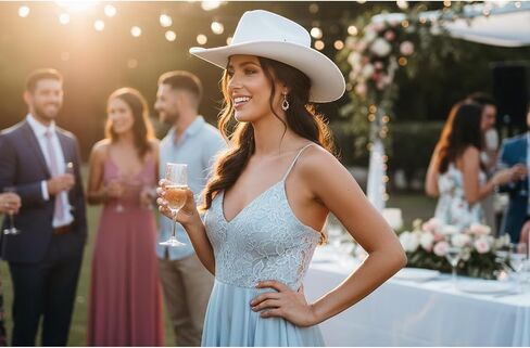HUDANHUWEI Rhinestone Cowgirl Cowboy Hat Shiny Wide Brim Hat for Party in Saudi Arabia