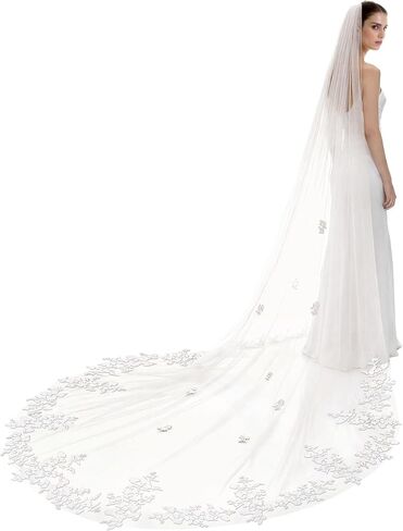 Edith qi Women's Simple Tulle Bridal Veils Short Wedding Veils For Brides Bachelorette Party Ivory White,Free Size in Kuwait