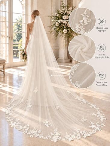 Edith qi Women's Simple Tulle Bridal Veils Short Wedding Veils For Brides Bachelorette Party Ivory White,Free Size in Kuwait