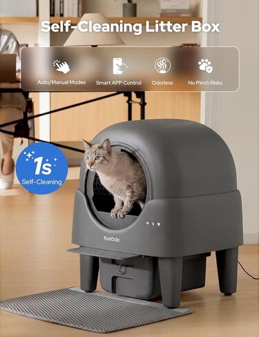 Automatic Self Cleaning Cat Litter Box, 90L for Cats 2.2-15 lbs in Kuwait