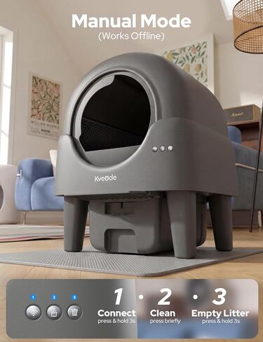 Automatic Self Cleaning Cat Litter Box, 90L for Cats 2.2-15 lbs in Kuwait
