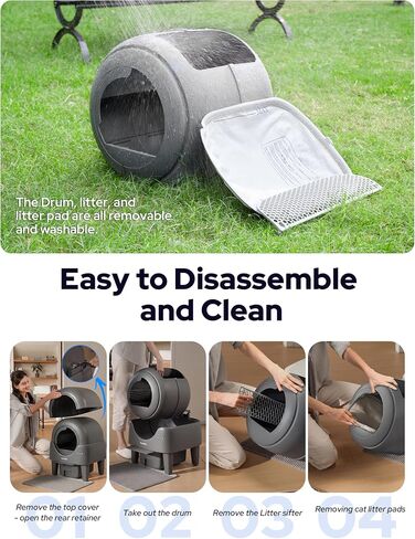 Automatic Self Cleaning Cat Litter Box, 90L for Cats 2.2-15 lbs in Kuwait