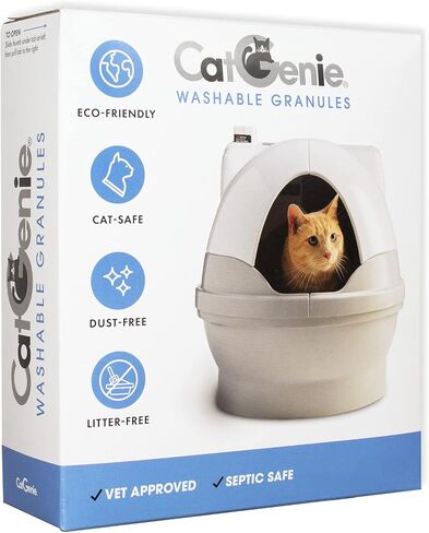 CatGenie Washable Granules, Reusable Cat Litter Alternative for Self Cleaning Cat Litter Box, No Scooping or Litter Replacement, Low Dust, Compatible with CatGenie A.I. & 120 in Kuwait