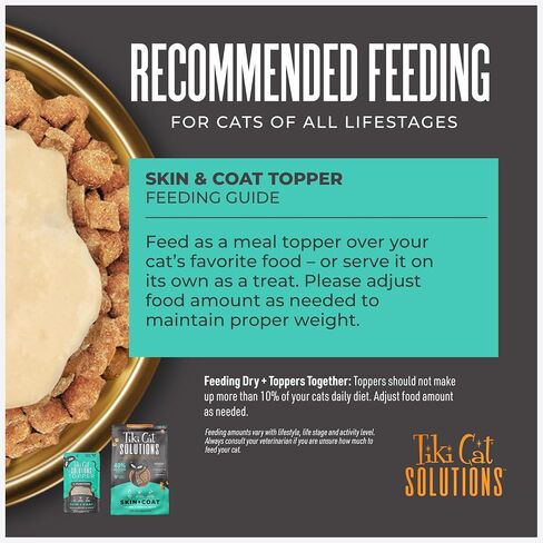 Tiki Cat Solutions Topper, Skin + Coat, Salmon Recipe in Broth, 1.5 oz. Pouch (12 Count) in Saudi Arabia