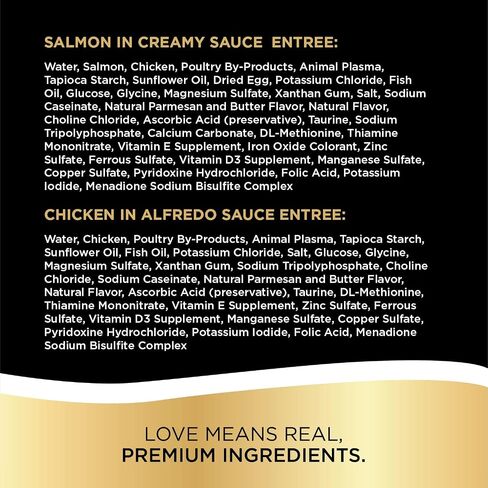 Sheba Perfect PORTIONS Bistro Wet Cat Food Trays (12 Count, 24 Servings), Chicken in Alfredo Sauce and Salmon in Creamy Sauce Entrée, Easy Peel Twin-Pack Trays in Kuwait