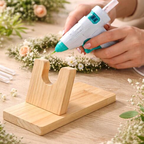 Hot Glue Gun Holder Stand - Wooden Stand Base Heat Sprayer Support, Portable Melt Applicator Gun Rack, Craft Fixing Tools Storage Bracket Rack, Wood Shelf Organizer for DIY Hair Accessories Holder in Kuwait