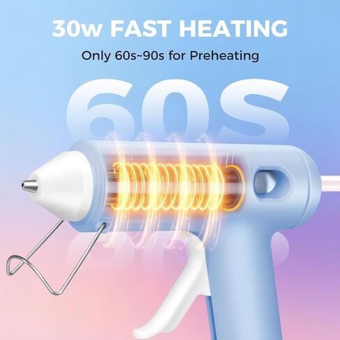 Hot Glue Gun Kit with 30 Glue Sticks, 30W Dripless Glue Gun (Light Blue) in Kuwait