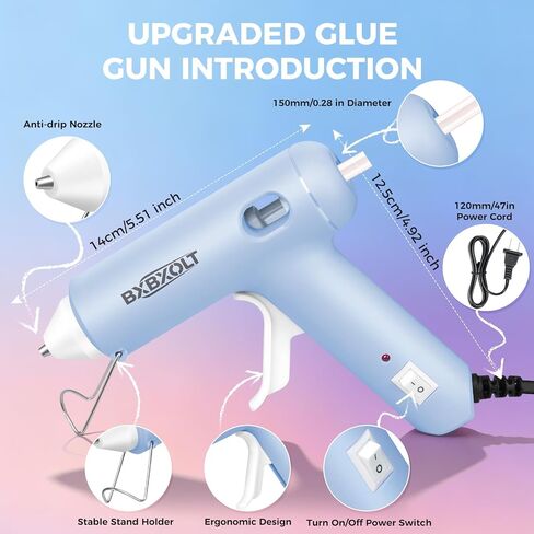 Hot Glue Gun Kit with 30 Glue Sticks, 30W Dripless Glue Gun (Light Blue) in Kuwait