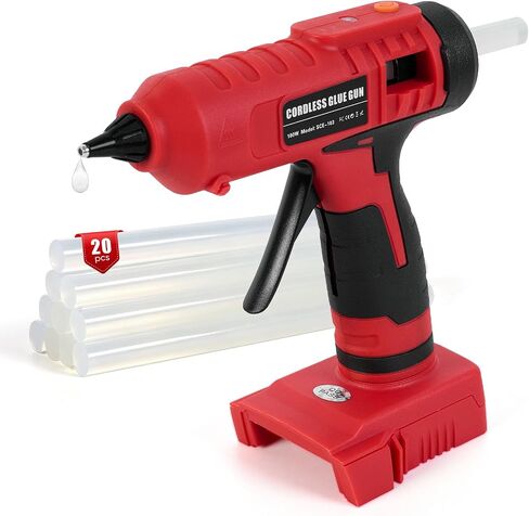 100w Cordless Hot Melt Glue Gun Compatible with Milwaukee M18 18V Battery, High Temp Electric Power Glue Gun with 20pcs 11x150mm Glue Sticks for Arts Crafts DIY Decor School Home Repair (No Battery) in Kuwait