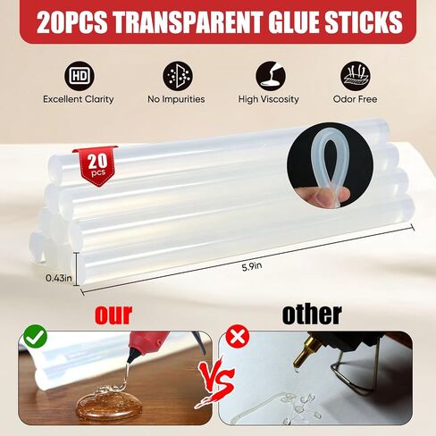 100w Cordless Hot Melt Glue Gun Compatible with Milwaukee M18 18V Battery, High Temp Electric Power Glue Gun with 20pcs 11x150mm Glue Sticks for Arts Crafts DIY Decor School Home Repair (No Battery) in Kuwait