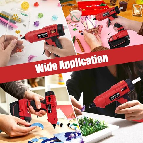 100w Cordless Hot Melt Glue Gun Compatible with Milwaukee M18 18V Battery, High Temp Electric Power Glue Gun with 20pcs 11x150mm Glue Sticks for Arts Crafts DIY Decor School Home Repair (No Battery) in Kuwait