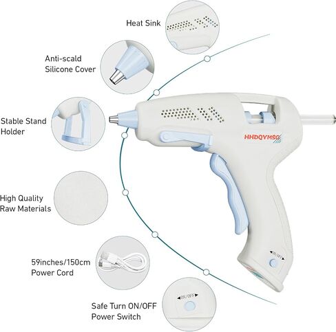 Cordless Hot Glue Gun, 20W Hot Glue Gun with 30PCS Premium Glue Sticks & 1m USB-C Cable, 2000mAh Built-in Battery Suitable for School Craft, Home Repair, DIY (Cordless) (White) in Kuwait
