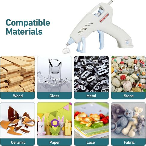 Cordless Hot Glue Gun, 20W Hot Glue Gun with 30PCS Premium Glue Sticks & 1m USB-C Cable, 2000mAh Built-in Battery Suitable for School Craft, Home Repair, DIY (Cordless) (White) in Kuwait