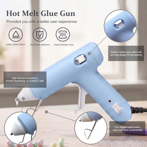 Mini Hot Glue Gun Kit with 40 Sticks 20W Fast Preheating - in Saudi Arabia