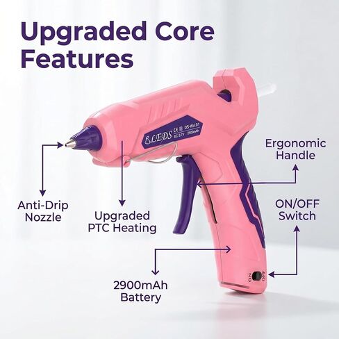 BLEDS 2900mAh Cordless Glue Gun, Upgraded PTC, 2.9Ah High-Capacity Battery in Kuwait