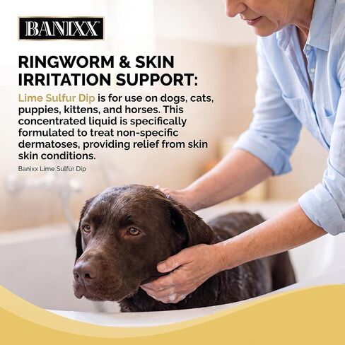 Banixx Lime Sulfur Dip for Dogs & Cats, Concentrated Liquid, 16 oz in Kuwait