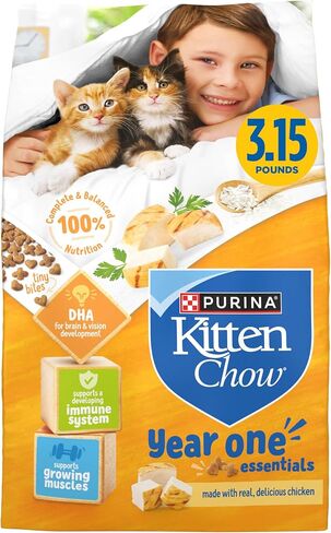 Purina Kitten Chow Year One Essentials Dry Kitten Food, (4) 3.15 lb Bags in Kuwait