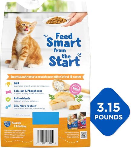 Purina Kitten Chow Year One Essentials Dry Kitten Food, (4) 3.15 lb Bags in Kuwait