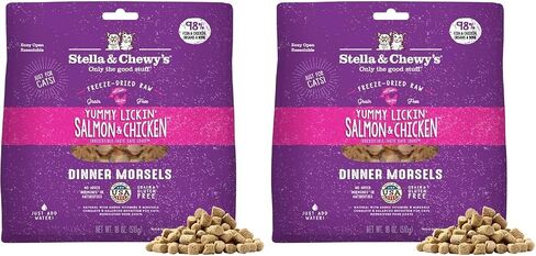 Stella & Chewy's Freeze-Dried Raw Cat Dinner Morsels - Premium Chicken Recipe with 98% Cage-Free Meat & Organs - Natural Grain-Free Cat & Kitten Food - Made in USA - 18 oz in Kuwait