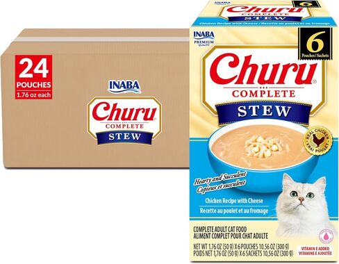 INABA Churu Complete Stew Wet Cat Food, Chicken Tuna, 12ct in Kuwait
