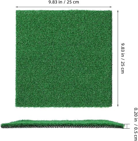 Veemoon Square Artificial Grass Carpet, Realistic Synthetic Reptile Turf Pet Cage Simulation Grass Mat/Substrate Lizard Tank Accessories Turtle Ramp Turf for Basking Platform Habitat, 9. 8×9. 8inch in Kuwait