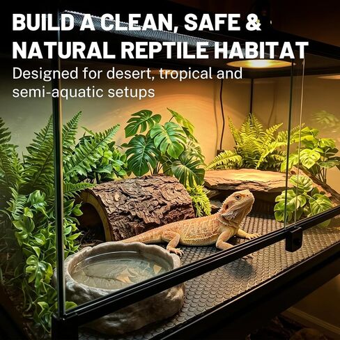 Reptile Enclosure Substrate, 18“ x 40", Waterproof Mat Suitable for Tortoises, Geckos, Snakes, Frogs, and Lizards; Customizable Enclosure Mat, Black in Kuwait