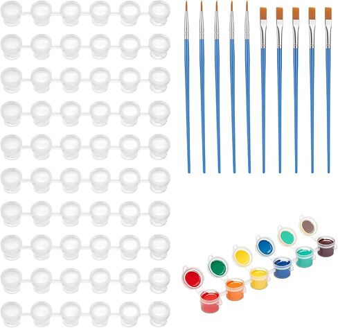 JJUNW 10Strips Paint Pots with Lid,Mini Clear Storage Containers 3 ml/0.1oz in Kuwait