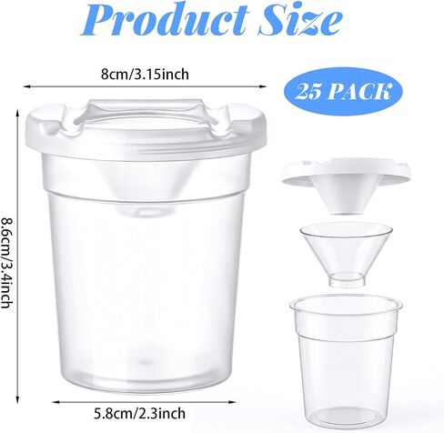 25 Pack No Spill Paint Cups with Lids, Small Plastic Paint Containers in Kuwait