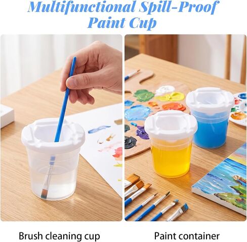 25 Pack No Spill Paint Cups with Lids, Small Plastic Paint Containers in Kuwait