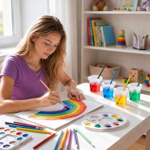 25 Pack No Spill Paint Cups with Lids, Small Plastic Paint Containers in Kuwait