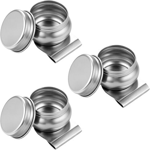 3PCS Stainless Steel Oil Paint Palette Cups with Screw Lid and Clip in Kuwait