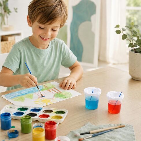 KongTiva 30 Pack No Spill Paint Cups with Lids for Kids, Reusable in Kuwait