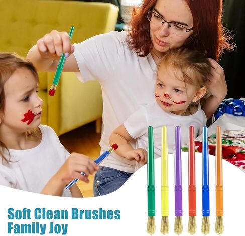 No Spill Paint Cups with Lids for Kids, 12 Paint Cups, 12 PaintBrushes in Kuwait