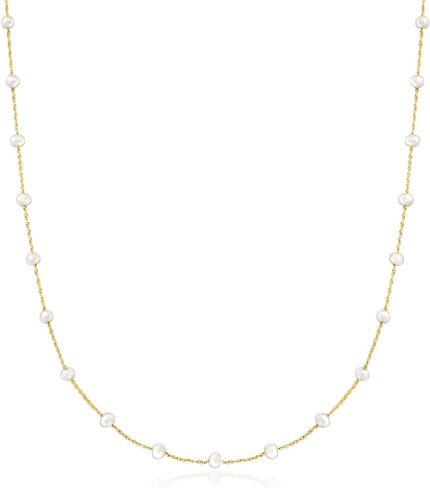 Ross-Simons RS Pure 3-3.5mm Cultured Pearl Station Necklace in 14kt Yellow Gold. 16 inches in Kuwait