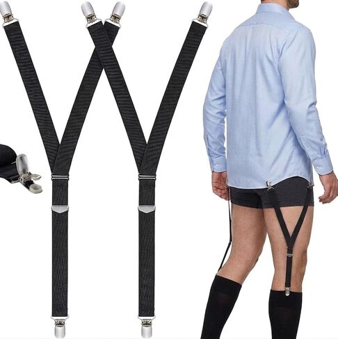 HOLD'EM Shirt Stay for men Police Military garter Holder Sock Suspender Non-Slip Clips in Kuwait